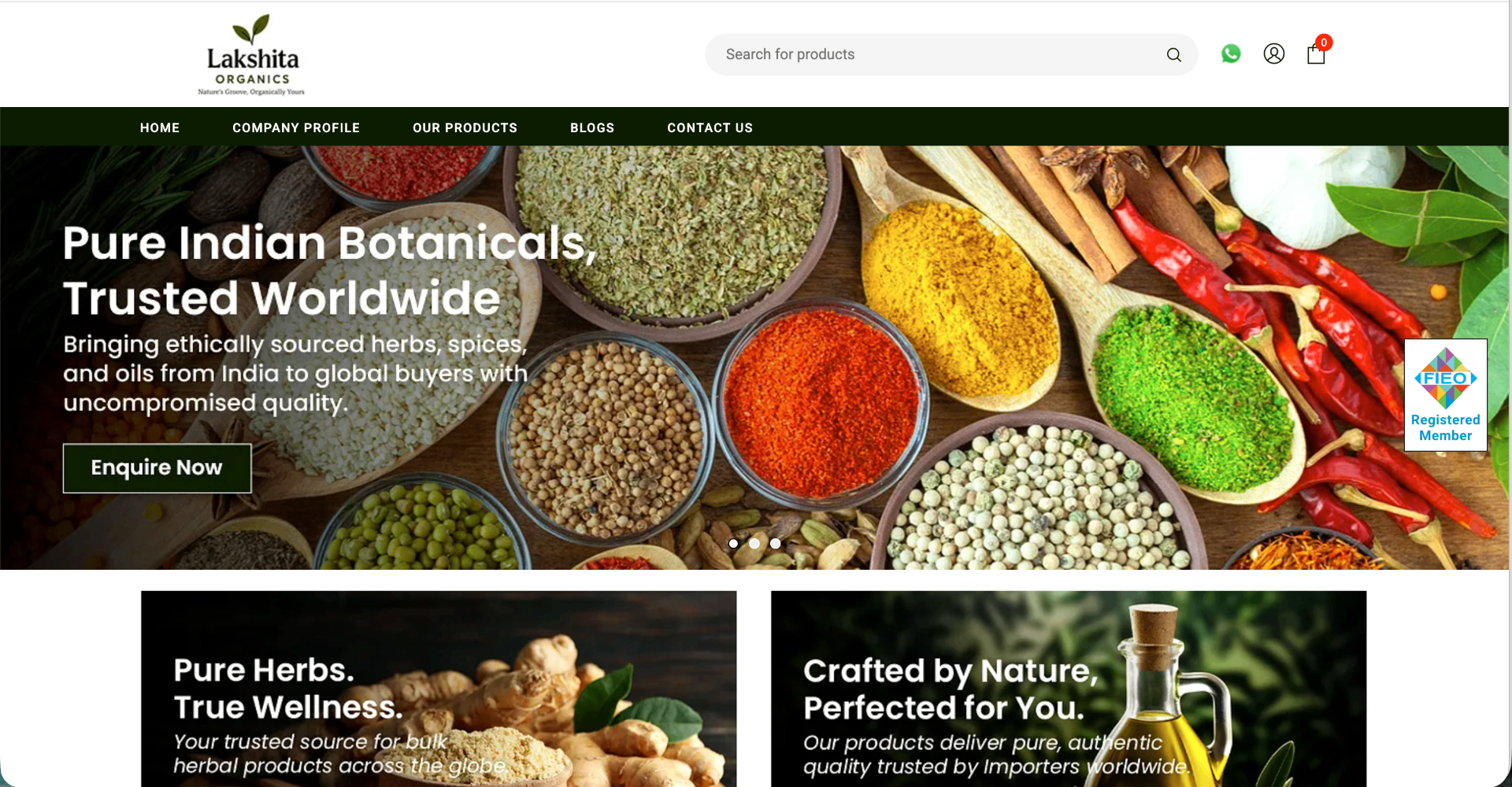 Lakshita Organics website preview