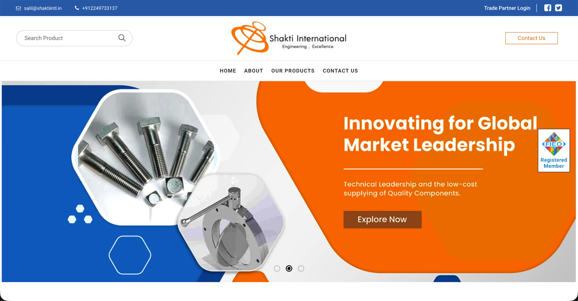 Shakti International website preview