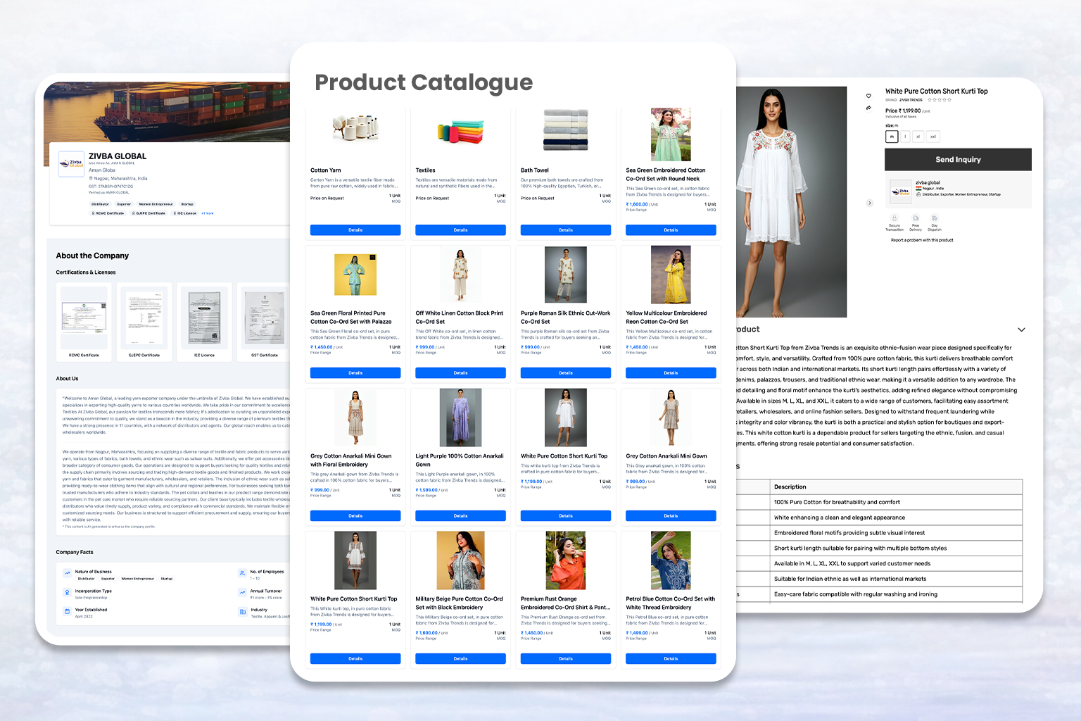 Zivba Global marketplace profile
